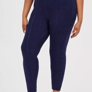 Torrid Cable Knit Leggings Navy Blue Signature Waist 3X Plus NWT